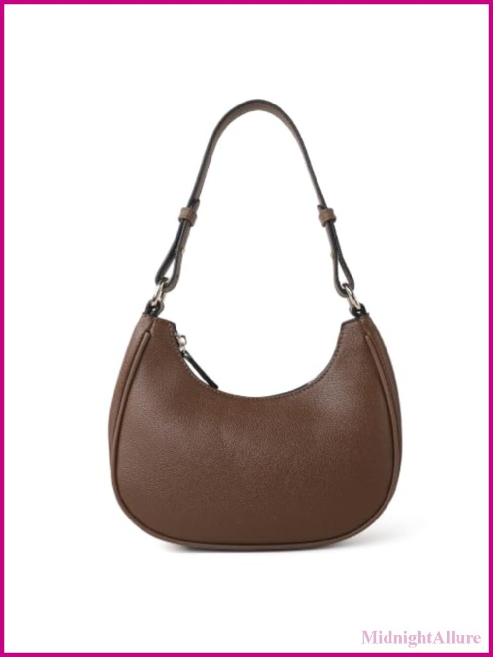 Small PU Leather Hobo Shoulder Bag Mini Crescent Purse Women
